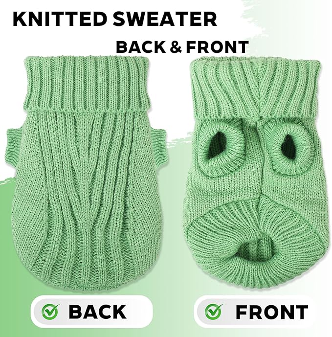Chihuahua Clothes Dog Sweater for Small Dogs Winter Dog Knitted Sweaters Warm Puppy Clothes Turtleneck Pullover Coat Pet Clothing for Teacup Yorkie XXS