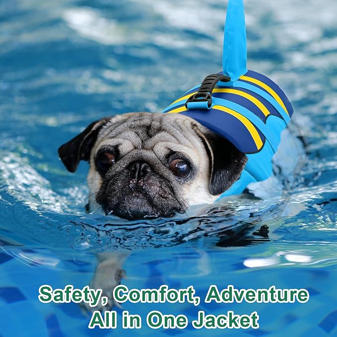Fragralley Shark Dog Life Jacket, High Buoyancy with Tear-Resistant Nylon, Dog Float Vest for Swimming and Boating, Pet Life Preserver for Small Medium Large Dogs (PFD)