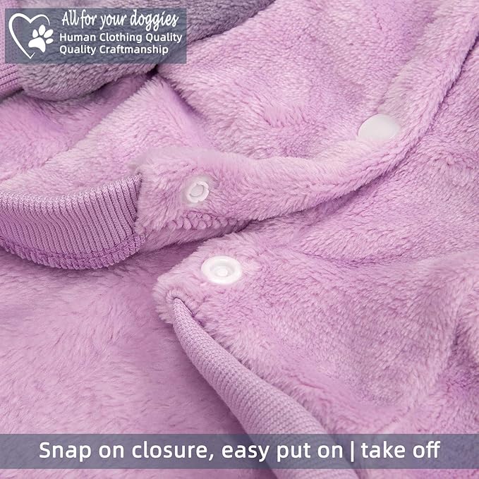 FabriCastle Dog Hoodie Sweater for Small Dogs Boy and Girl, Dog Clothes S XS XXS Puppy Sweatshirt, Pet Outfit, Cat Clothing Super Soft Warm Snap On Closure (Lavender-Purple, Small)
