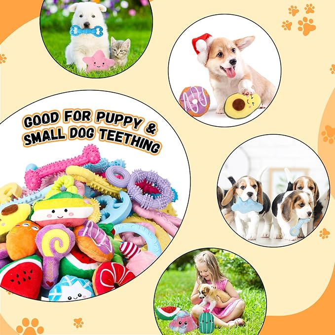 Hungdao 80 Pcs Valentines Dog Toys Bulk Squeaky Dog Gifts for Medium Small Puppy Stuffed Plush Chew Toys Small Pet with Squeakers for Puppies Teething(Vivid Style)