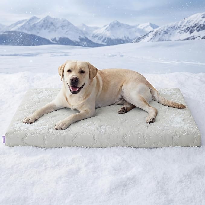 LE SURE Orthopedic Cooling Dog Bed, XXL Q-Max>0.5 Cooling Mat with Removable Washable Cover, Breathable Egg Crate Foam Non-Slip Summer Pad for Extra Large Active/Senior/Long-Haired Pets, 47x29 Inch