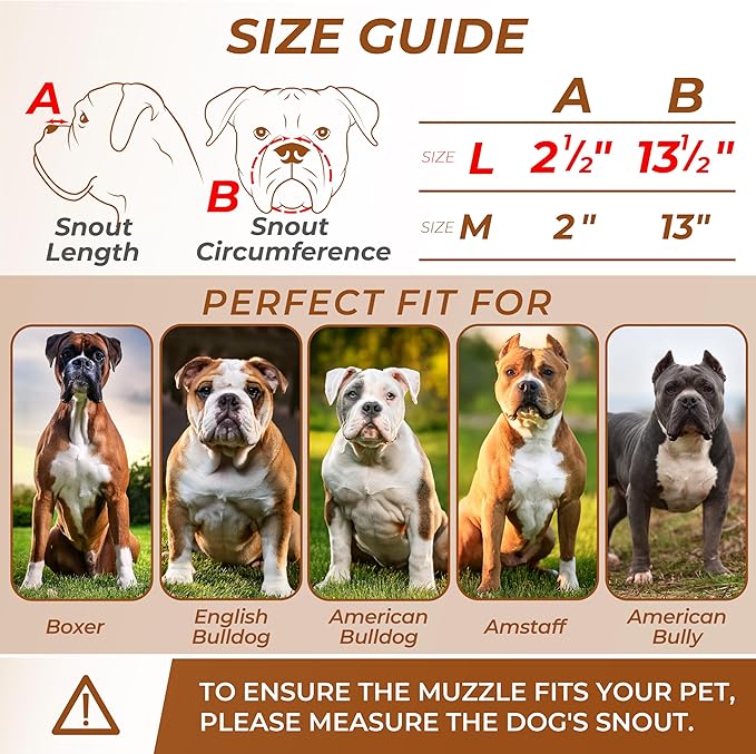 Metal Muzzle for Boxer Dog Breed – Bite Proof Boxer Muzzle for Medium and Large Sized Dogs – Steel Wire Basket Muzzles for Dogs English Bulldog, American Bulldog etc.