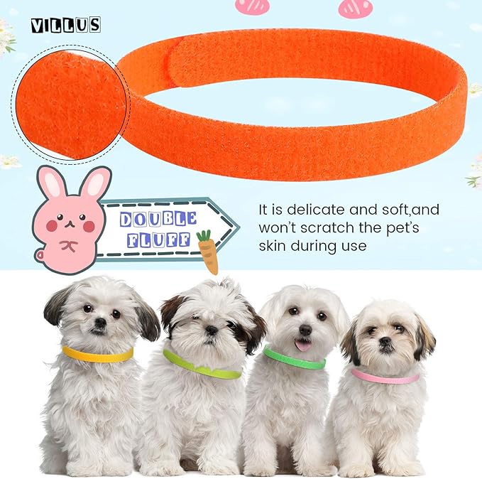 Weewooday 45 Pieces Puppy Whelping Collars Newborn Double-Sided Puppy ID Collars Soft Adjustable Identification Bands 3 Sizes for Newborn Pet Dog Kittens, 15 Colors