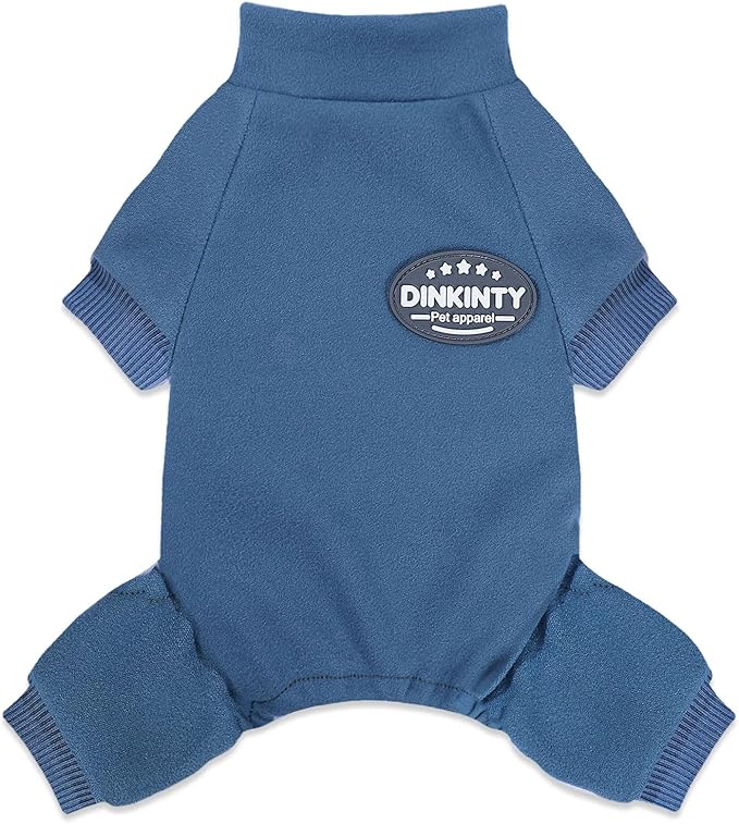 Puppy Pjs Dog Pajamas Dog Sweater for Small Dogs Girl Boy Winter Warm Soft Stretchy Jumpsuit Doggie Pet Clothes Outfits XXS~L (Steel Blue, Medium)