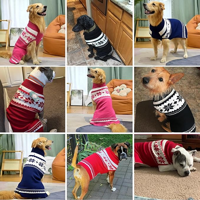 Mihachi Dog Sweater - Winter Coat Apparel Clothes with Colorful Stripes for Cold Weather, Black SM