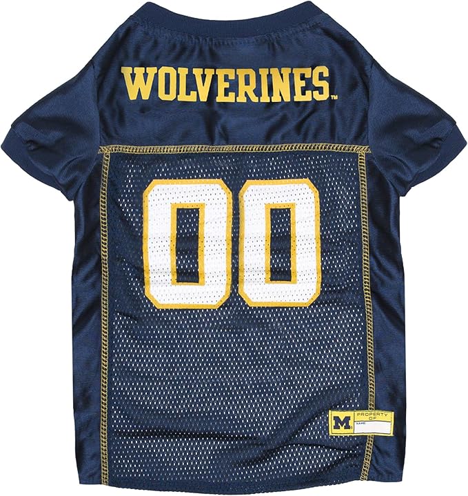 Pets First NCAA College Michigan Wolverines Mesh Jersey for DOGS & CATS, Large. Licensed Dog Jersey with your Favorite Football/Basketball College Team