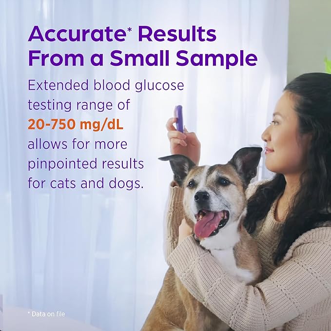 AlphaTrak 3, 8-Piece Pet Blood Glucose Monitoring Kit for Diabetic Cats, Dogs, and Horses, All-in-One Solution for in-Clinic or at Home with Digital Results