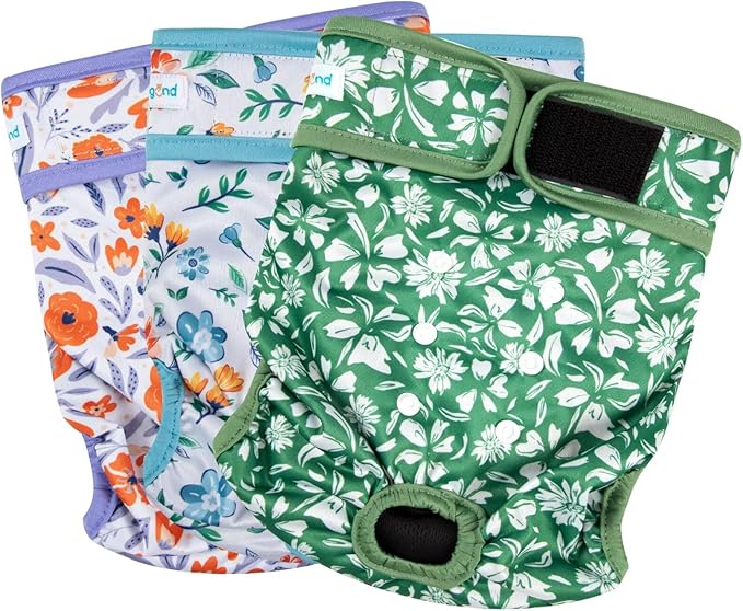 Paw Legend Washable Reusable Female Dog Period Diapers for Heat Doggie Puppy Diapers for Female Dogs (3 Pack,X-Small)