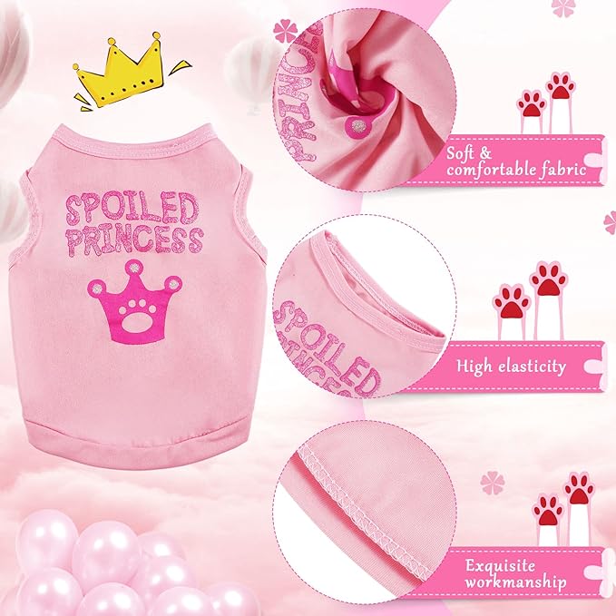 Reginary 8 Pieces Dog Shirts Girl Small Dog Clothes for Chihuahuas Yorkies Female Puppy Shirts Printed Pet Outfit Cute Breathable Soft Valentine's Day Doggie Cat Lovers Gift(Vivid Pattern,Large)
