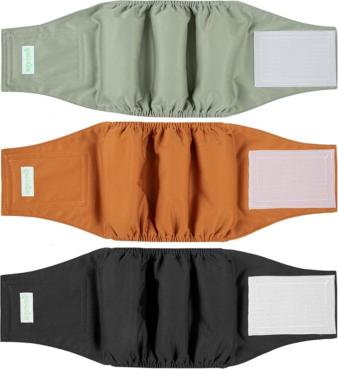 Wegreeco Washable Male Dog Diapers (Pack of 3) - Washable Male Dog Belly Wrap (X-Small)