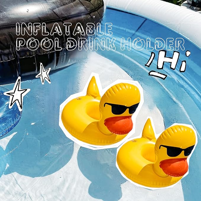 Dog Pool Float, Funny 6-in-1 Inflatable Dog Floats for Pool, Pet Floatie Raft for Small Dogs, Puppy and Doggies, Clear Duck