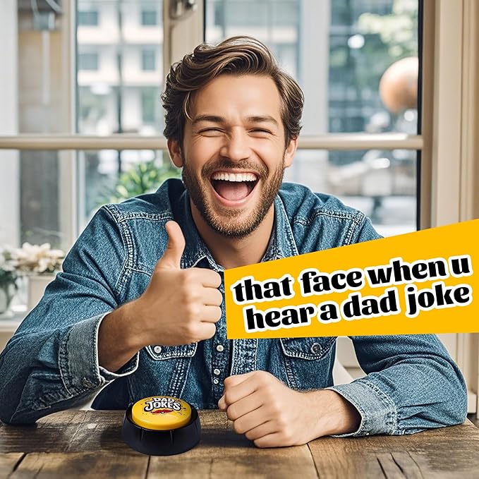 Dad Joke Button with Tons of Funny Dad Jokes, Novelty Talking Button Present-Ultimate Gift for Father's