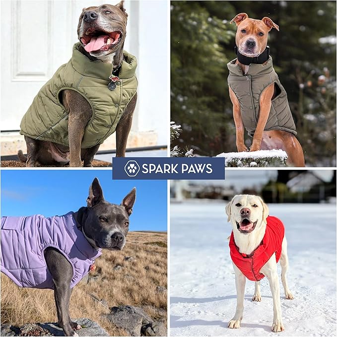 Spark Paws Dog Winter Jacket, Water-Resistant Coat, Warm Reflective Windproof Fleece-Interior, for Medium and Large Dogs - Cosmic - 3XL