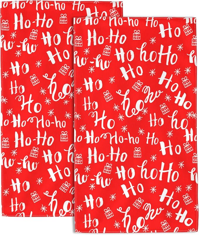 Christmas Red Snowflakes Ho Hand Towels for Bathroom Set of 2 Bath Hand Towels Soft Absorbent Decorative Hand Towel for Bathroom Kitchen Yoga Home Decor 14 x 28 in