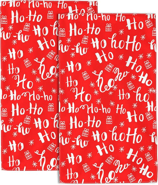 Christmas Red Snowflakes Ho Hand Towels for Bathroom Set of 2 Bath Hand Towels Soft Absorbent Decorative Hand Towel for Bathroom Kitchen Yoga Home Decor 14 x 28 in