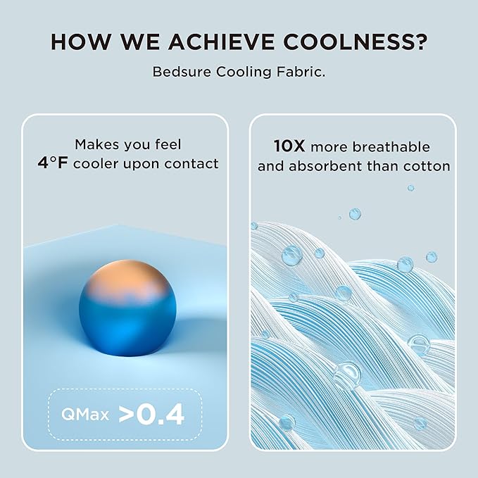 Bedsure Cooling Blankets for Hot Sleepers - Cooling Comforter, Lightweight Cold Summer Blanket for Night Sweats, Ice Breathable Comforter for Couch, Linen, 50x60 Inches
