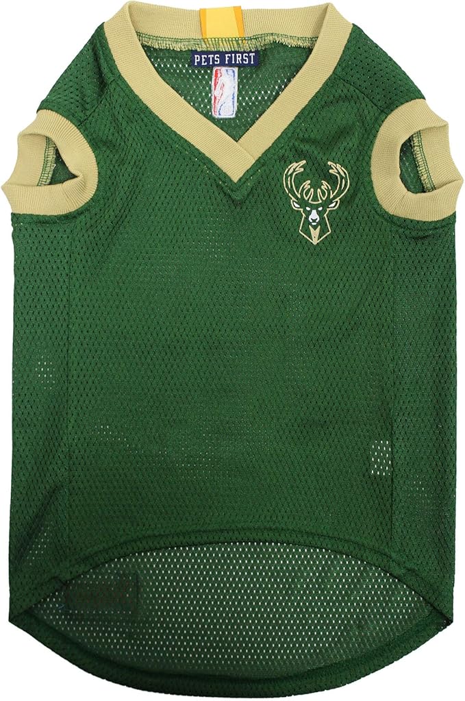 Pets First NBA MILWAUKEE BUCKS DOG Jersey, Small - Tank Top Basketball Pet Jersey