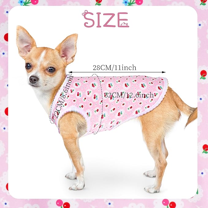 choyaxo 4pcs Dog Shirts Sleeveless Printed Pet Vest for Chiuahaha Small Medium Dogs Spring Summer