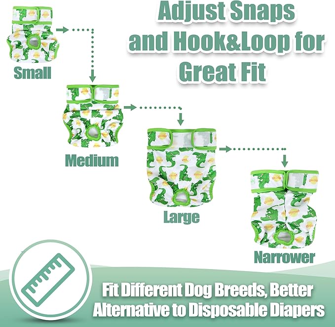 wegreeco Luxury Washable Reusable Dog Diapers (Stylish Pattern) - Female Dog Diapers, Doggie Diapers, 3 Pack (Fancy,Small)