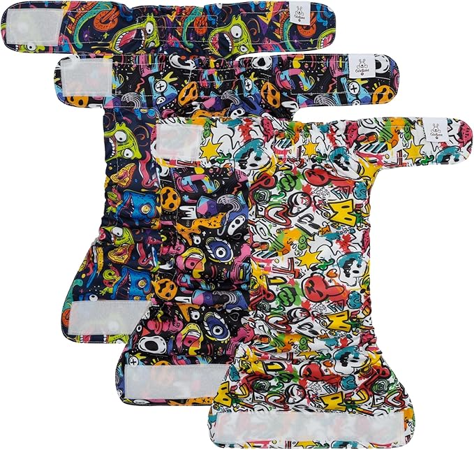 CuteBone Washable Dog Diapers Female No Tail Hole 3 Pack Reusable Doggie Period Training Pants for Docked-Tail Frenchie French Bulldog Boston Terrier Without Tail WWD27XS