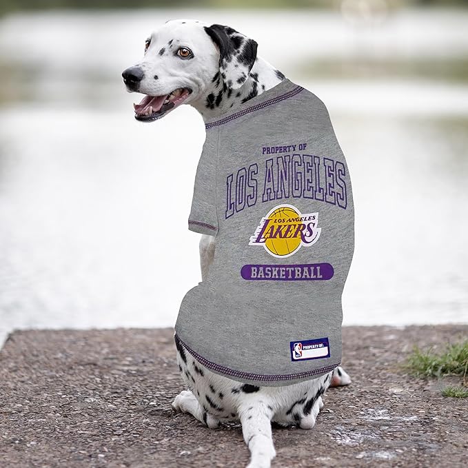 Pets First NBA PET TEE Shirt Los Angeles Lakers Basketball Team Dog Shirt, Size X-Large. Soft Breathable Stretchable Washable Pet T-Shirt XL. Cool, Fashionable Pet Shirt for LA Lakers Basketball Fans