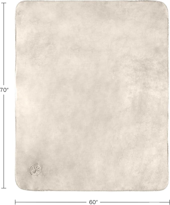 PETMAKER Dog Blanket - 60x70in Reversible Sherpa Blanket - Throw Blankets for Bed, Couch, Crate, or Car - Machine Washable Puppy Essentials (Cream)