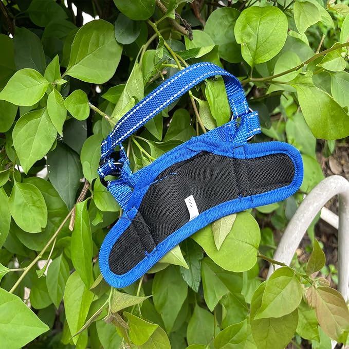 New Dog Muzzle for Small Dogs, to Prevent Biting, Soft Material with Reflective & Adjustable Strap, Breathable Mouth Guard for Biting Chewing Grooming, Allow Panting Drinking (Blue, S Size)
