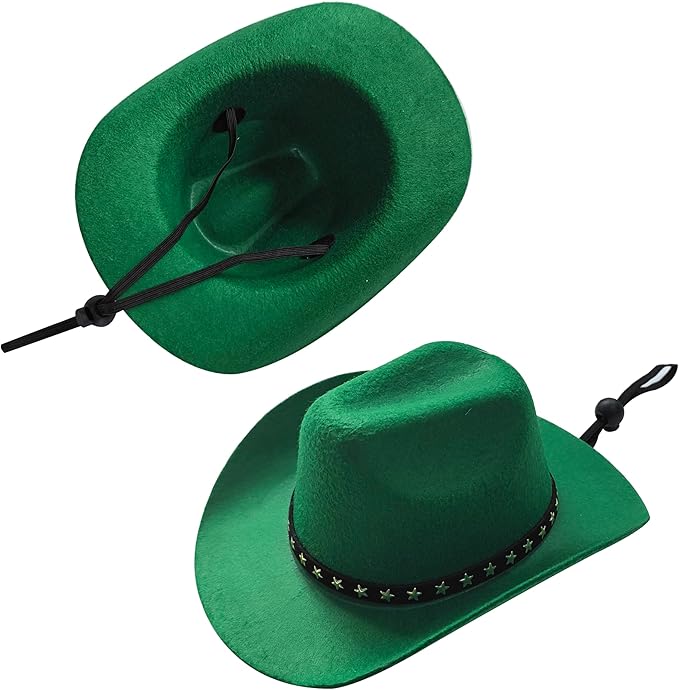Dog Cowboy Hat and Bandana Scarf Dog Cat Sombrero Puppy Hat Dog Cat Costume Cosplay Cap Puppy Pet Dog Cat Holiday Pet Party Decoration (Green)