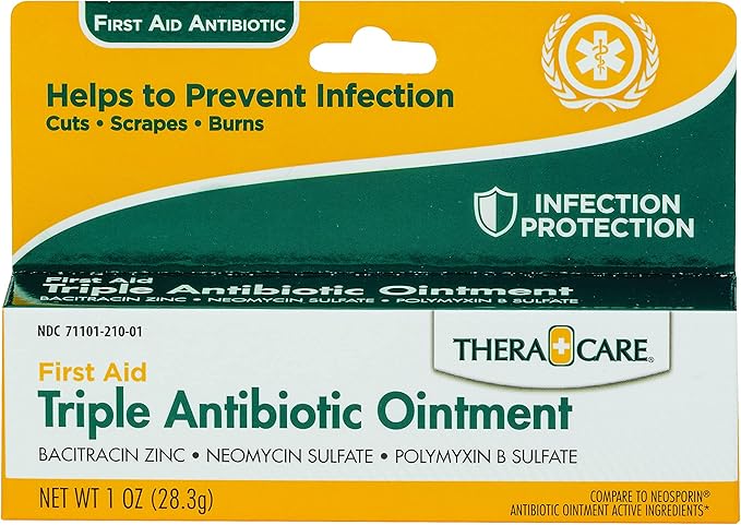 Thera|Care Triple Antibiotic Ointment | First Aid | Infection Prevention and Protection | 1.0 oz | Topical Wound Care for Minor Scrapes and Cuts