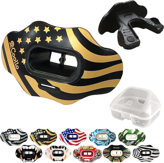 Football Mouth Guard Lip Guard MAXX/Might Football and High Impact Sports Lip Protector for Adults & Youth (Strap Included)