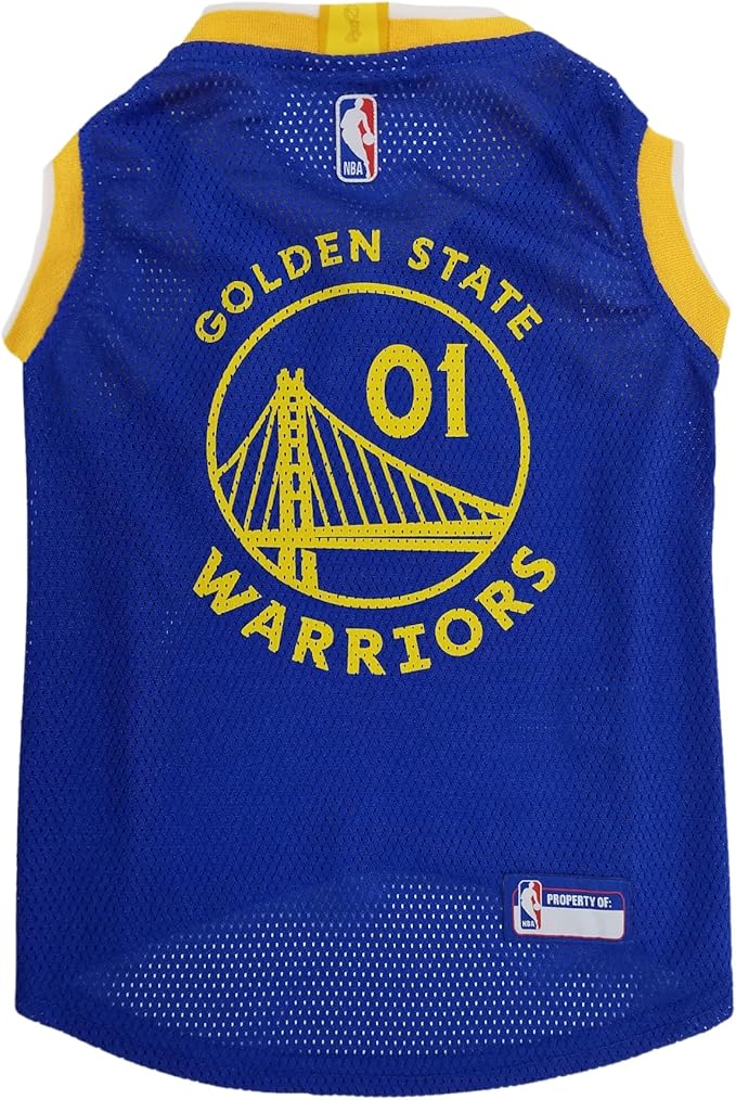 Pets First NBA GOLDEN STATE WARRIORS DOG Jersey, Small - Tank Top Basketball Pet Jersey