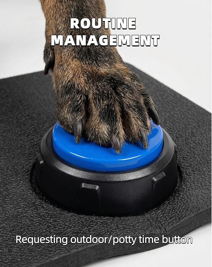 Blue Dog Buttons for Communication, Recordable Training Button for Smart Pets, 30-Second Clear Recording Speech Button for Puppy Potty Training & Mealtime Signals, Durable ABS