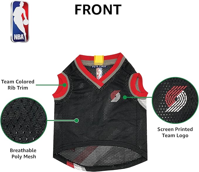 Pets First NBA Portland Trailblazers Dog Jersey, Large - Tank Top Basketball Pet Jersey