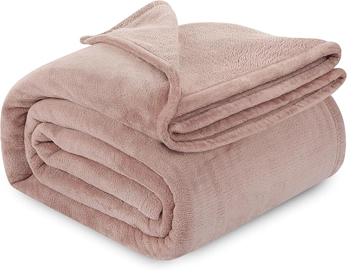 Utopia Bedding Rose Pink Fleece Blanket King Size Lightweight Fuzzy Soft Anti-Static Microfiber Bed Blanket (90x102 Inch)