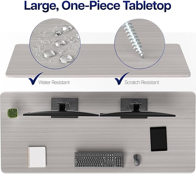 VIVO Dark Gray Universal 71 x 30 inch Solid One-Piece Table Top for Standard and Sit to Stand Height Adjustable Home and Office Desk Frames, DESK-TOP71G