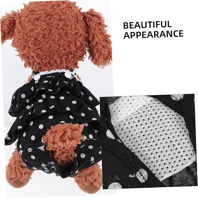 SUPVOX 1pc Dog Physiological Pants Breathable Menstrual Diaper for Female Dogs Washable and Reusable Prevents Leaks and Mating for Monthly Cycle Black