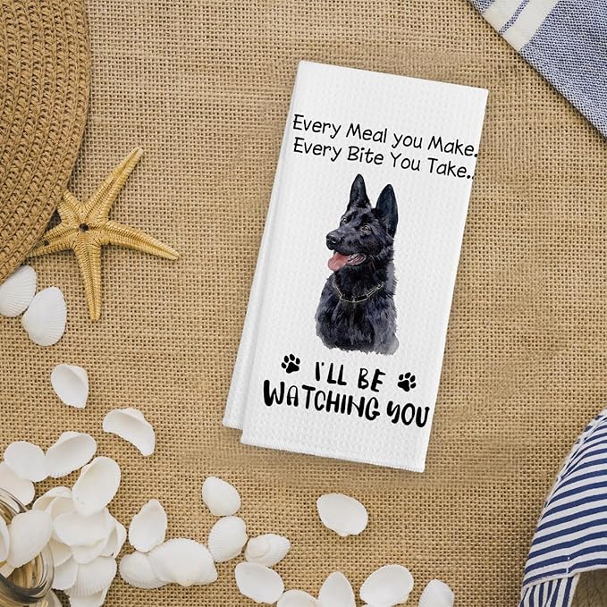 Every Meal You Make Every Bite You Take Kitchen Towels, Dog Funny Hand Towels, Dogs Lovers Gifts for Women, German Shepherd Bath Decorations Decor and Accessories, 16x24 Inches