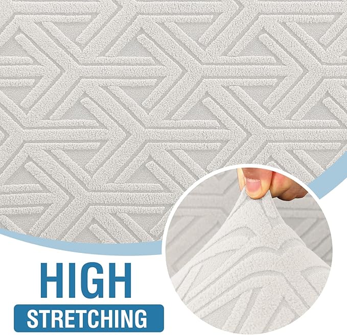 H.VERSAILTEX Jacquard Sofa Covers Washable 1 Piece Stretch Sofa Covers Furniture Protector Anti-Slip Soft Thickened Dogs Slipcovers Washable Diamond Pattern(Sofa, Pale Oak)