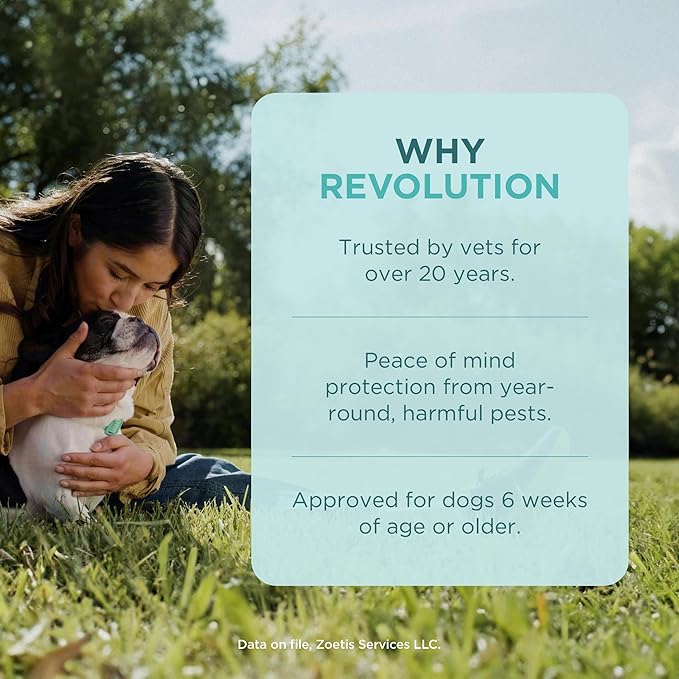 Revolution (selamectin) Topical Solution for Dogs, 40.1-85 lbs (Teal), 3 Tubes