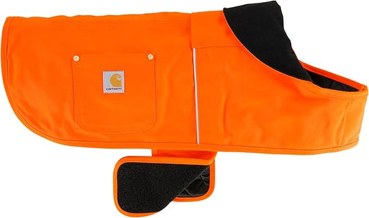 Carhartt Firm Duck Dog Chore Coat, Insulated Weather Resistant Jacket for Cold and Windy Conditions, Hunter Orange, Medium