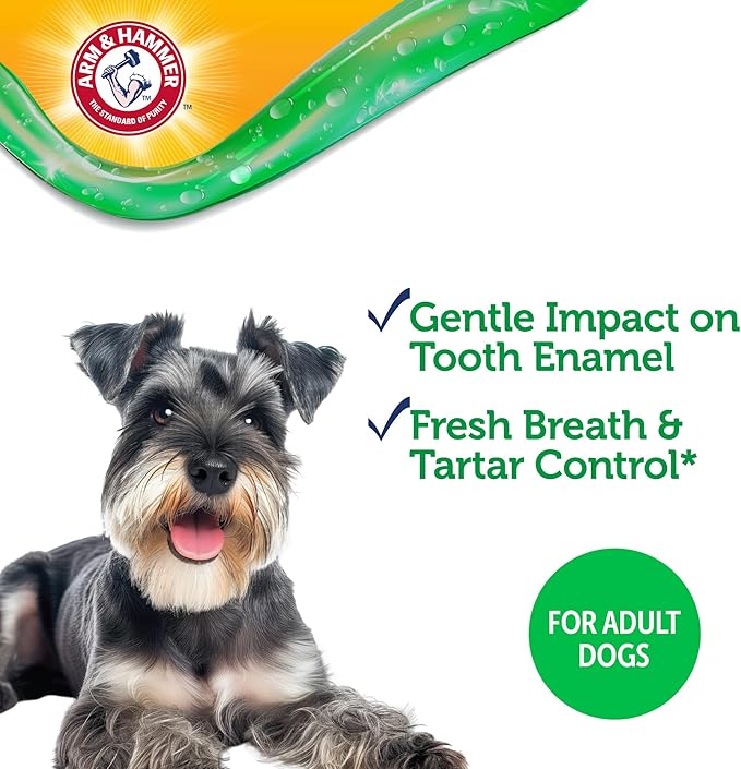 Arm & Hammer Complete Care Dental Gel Dog Toothbrush Kit, Gel Dog Toothpaste, Toothbrush, Finger Brush, Fresh Breath, Tartar Control, Baking Soda Enhanced Pet Dental Supplies, Chicken Flavor, 2.5oz