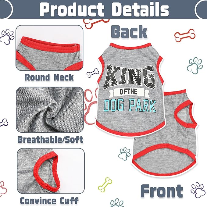 4 Pieces Dog Clothes for Small Dogs Boy Summer Puppy Clothes for Chihuahua Yorkie Soft Cute Pattern Dog Shirt Pet Cat Clothing Pink Rose Red Green XXS~M (Small)