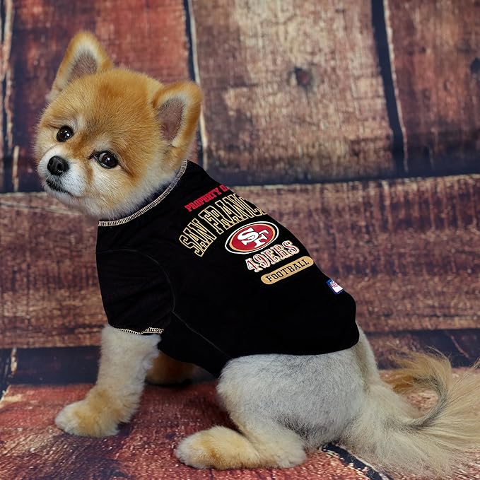 NFL San Francisco 49ers Dog T-shirt X-Large. - Licensed Shirt for Pets Team Colored with Team Logos- Premium Stretchable Materials for the comfort of your Dog & Cat