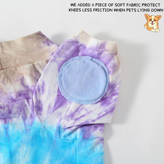 Dog Cotton Colorful Purple T-Shirts Soft and Stretchy Dog Shirt Pajamas Pets Clothes for Large Dogs(XL Purple)