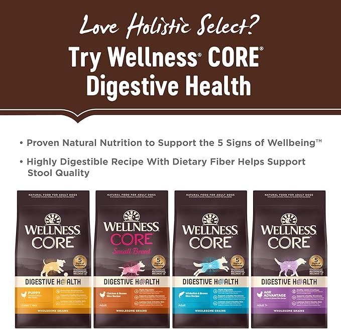 Holistic Select Natural Pet Food Holistic Select Natural Grain Free Dry Dog Food, Senior Chicken Meal & Rice Recipe, 24-Pound Bag