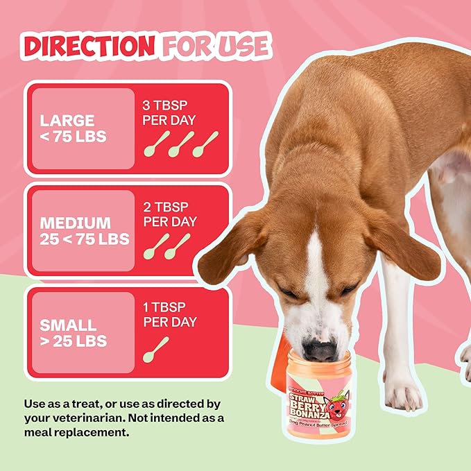 Strawberry Dog Peanut Butter - Made in USA, Creamy Spread for Lick Mats & Food Toppers - Dry-Roasted Peanuts Non-GMO No Sugar Added Dog Treats | 12 oz (Pack of 2)