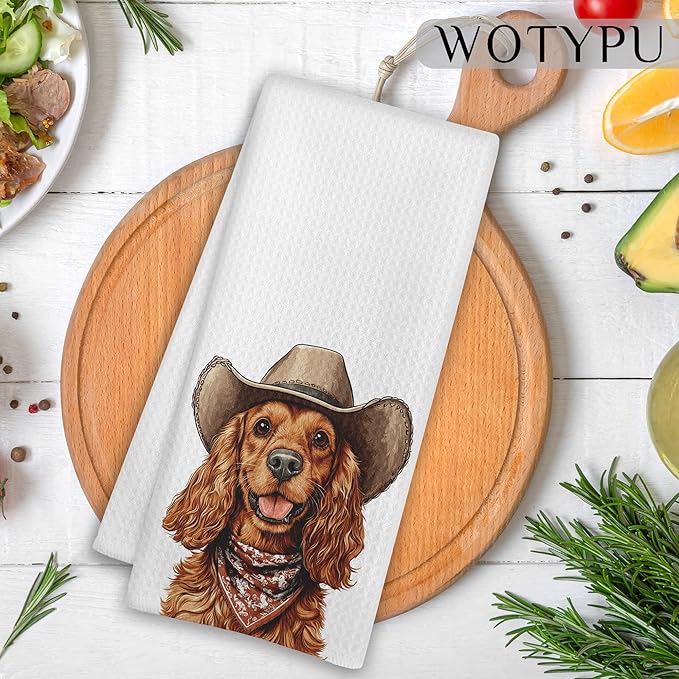 Funny Cocker Spaniel Gifts Kitchen Towels, Cocker Spaniel Gifts for Women Dish Tea Towel for Kitchen Decor, Dog Gifts Hand Towels for Bathroom Decor, 16X24 Inch