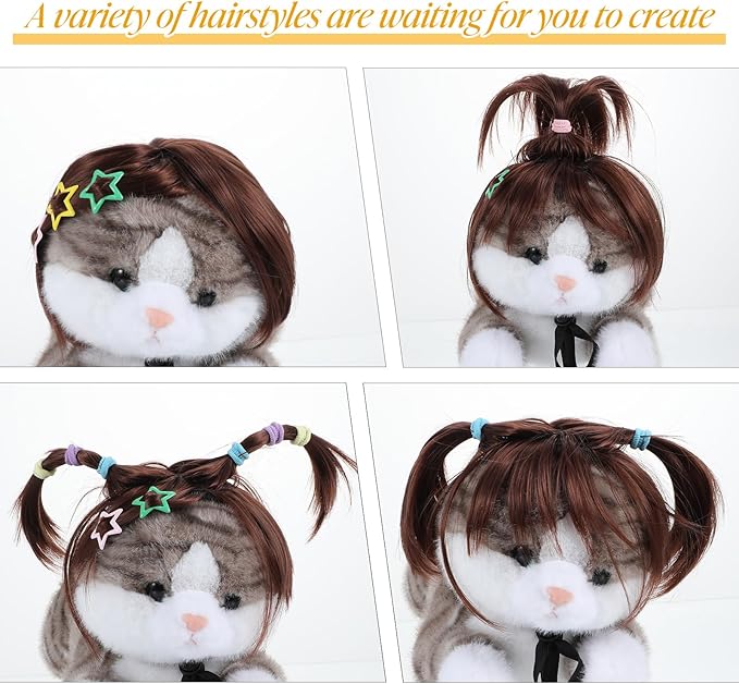 Dog Wig for Small Medium Large Dogs, Pet Cat Wig Funny Dog Costume for Halloween Cosplay Party Photo Shoots, Fits 5kg-50kg Pets