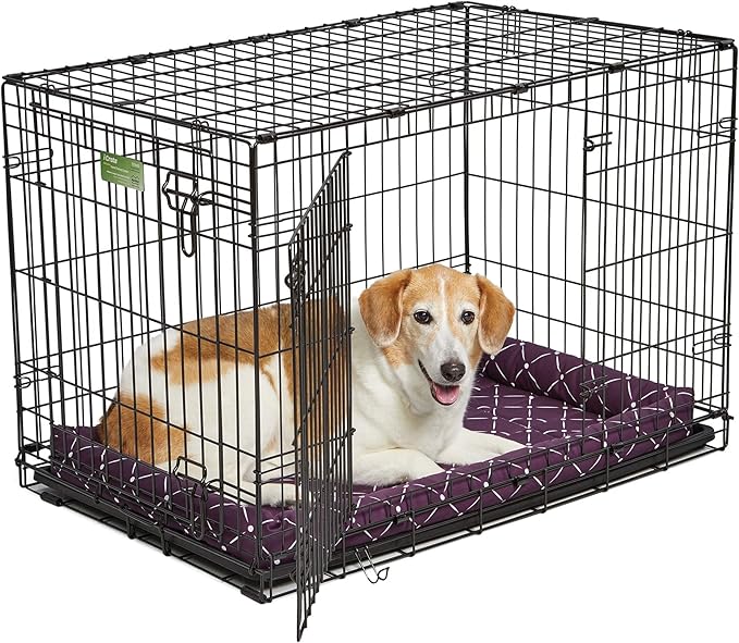 MidWest Homes for Pets 40236-PLD Quiet Time Couture Ashton Bolster Pet Bed, Large Dog/36, Plum