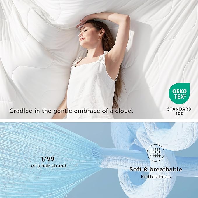 Bedsure Cooling Blankets for Hot Sleepers - Cooling Comforter, Lightweight Cold Summer Blanket for Night Sweats, Ice Breathable Comforter for Couch, White, 50x60 Inches